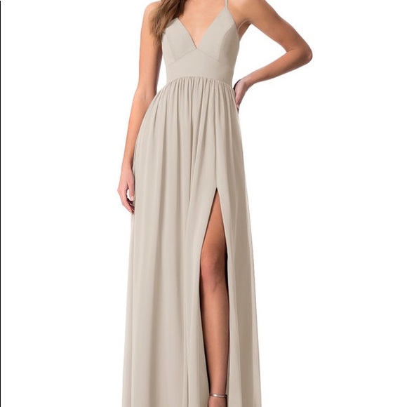 Taupe AZAZIE AAIDA Bridesmaid Dress - Picture 3 of 15